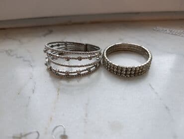 Zərif bəzək dəsti – elastik metal əsaslı, parlaq daşlarla işlənmiş 2