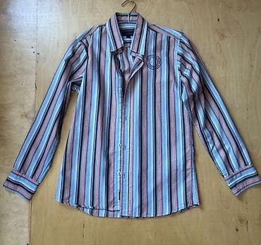 Рубашки: Zolaqlı köynək – uzunqol, düyməli model. - Rənglər: açıq mavi, boz — 1