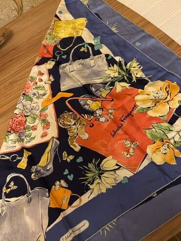 bıcaq kəpənək: Salvatore Ferragamo ipək şarf 100% orjinal 100 - Material: 100% ipək — 4