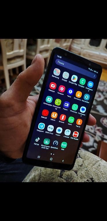 meta quest 3 512: Samsung Galaxy A7 2018, 64 GB, rəng - Qara, Barmaq izi — 4