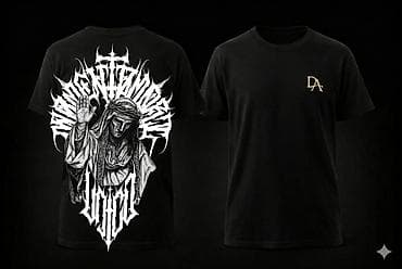 🖤kişi üçünQara rəngli qrafik T‑şört kolleksiyası – Dark Aura — 6