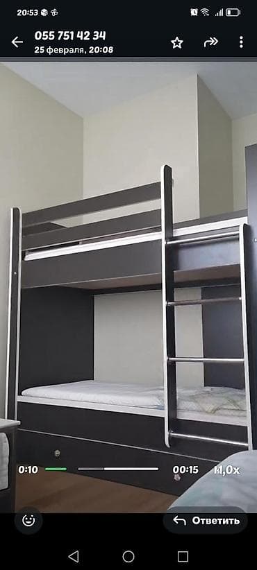 spalni mebel: Oğlan və qız üçün, Çarpayı, Matrassız, Siyirməli, Taxta — 1