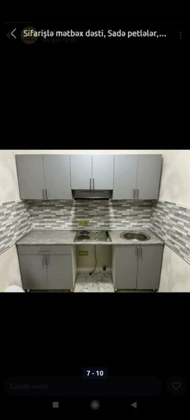 hazir metbex mebelleri: Sifarişlə hazırlanmış müxtəlif ölçülü mətbəx mebelləri. Rəng və dizayn — 16