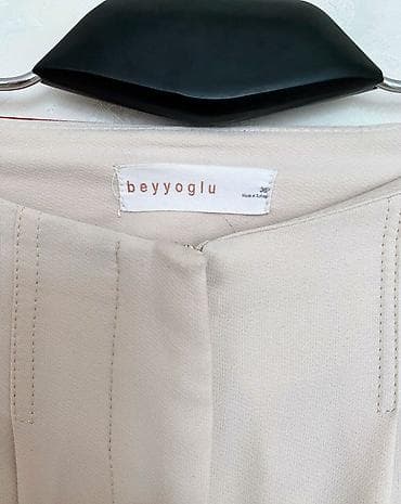 Beyyoglu qadın şalvarı - Rəng: açıq bej - Kəsim: yüksək bel — 2