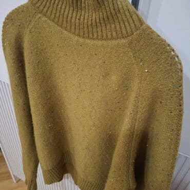 Opel: Qışlıq trikotaj sviter - Rəng: hardal/sarımtıl - Dizayn: parıltılı — 3