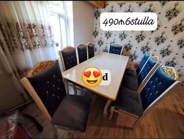 Qonaq otağı üçün, Yeni, Dördbucaq masa, 6 stul lalafo.az -da Qonaq otağı üçün, Yeni, Dördbucaq masa, 6 stul
