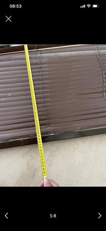 pane: Məhsul: Yatay jalüz pərdələr (qəhvəyi rəng) Təsvir: - Material — 3