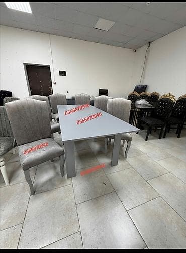 Mətbəx üçün, Yeni, Açılmayan, Dördbucaq masa, 6 stul