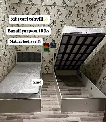 Ev üçün digər mebel: Yeni, Təknəfərlik çarpayı, Bazalı, Matras ilə, Siyirməsiz, Azərbaycan — 3