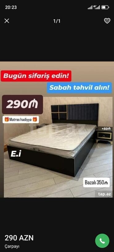 buğda qiymətləri: İkinəfərlik çarpayı, Tumba — 1