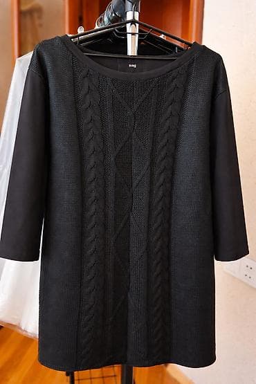 eco silim: Tunik ( koynek don ) Önü trikotaj arxası parca - Rəng: tam qara - — 1