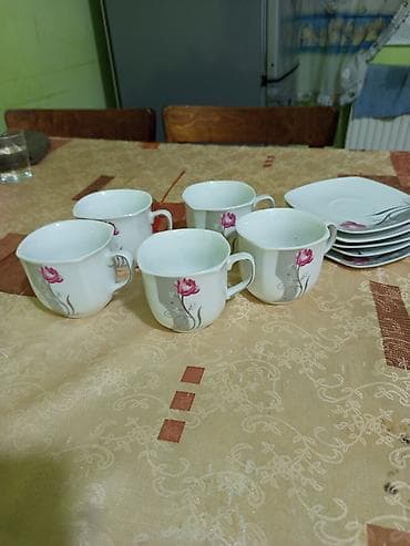 Çay dəsti, rəng - Ağ, 5 nəfərlik, Türkiyə