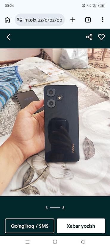 mobil telefonlar: Infinix HOT 30i, 128 GB, rəng - Qara, Sensor — 4