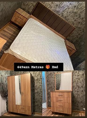 gen: Yataq otağı mebel dəsti Dəst tərkibi: - İkinəfərlik çarpayı, yumşaq — 1