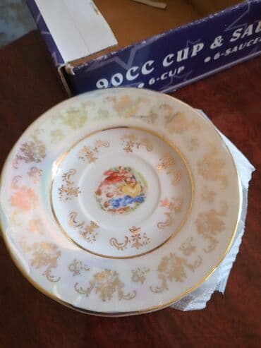 подарок женщине: Чайный набор, цвет - Золотой, Фарфор, 6 персон, Чехия — 4