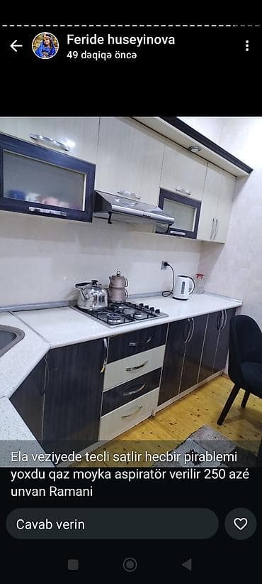 metbexd mebelleri: Mətbəx mebeli və avadanlıq paketi Qaz moyka aspirator verilir - Üst — 2