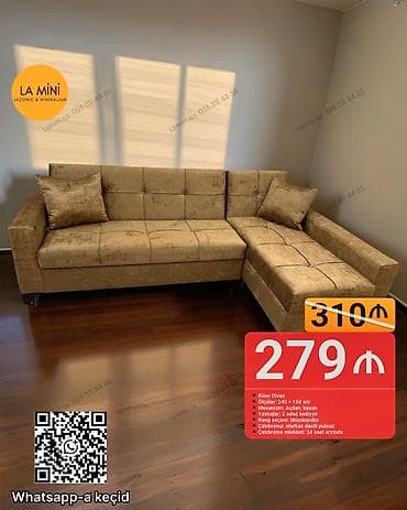 divan mini: Künc divan, Açılan, Bazalı, Şəhərdaxili pulsuz çatdırılma — 1