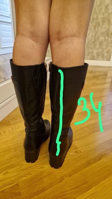 Çəkmələr: Uzunboğaz, Poppy, Ölçü: 38, rəng - Qara, Yeni — 5