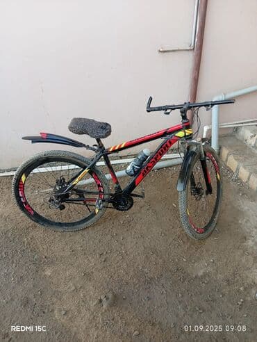 руль для велосипеда: ASPORT markalı, disk əyləcli və amortizatorlu bu dağ velosipedi, qara — 1