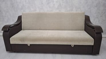 угловой диван кожаный: Б/у, Диван, 2 кресла, С подъемным механизмом, Раскладной — 1