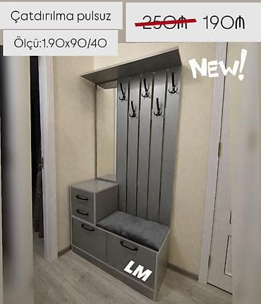 divar ici skaflar: Dəhliz dolabı – təmiz laminatdan Xüsusiyyətlər: - Ölçü: 1.90 x 90 x — 1