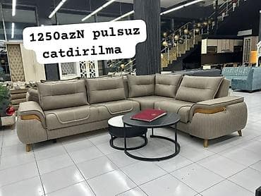 ucuz kunc divanlar: Künc Divan Dəsti - Müasir L‑şəkilli dizayn, geniş oturacaq sahəsi - — 3