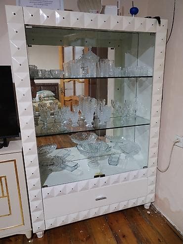 divan desti: Qonaq otağı mebel dəsti və aksesuarları - 3 hissədən ibarət ağ rəngli — 4