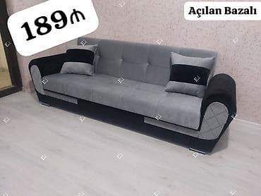 Açılan bazalı divan – 189₼ - Rəng: boz və qara kombinasiyası -
