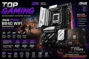 plata processor: ASUS Prime B840 Plus WIFI AMD Ryzen 9000/8000/7000 Supports 4x Ram — 1