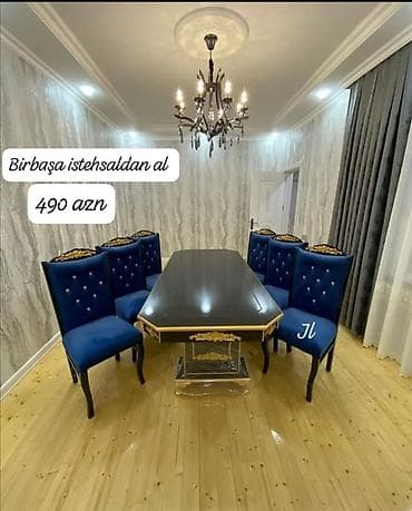 Yemək otağı dəsti – zövqlü klassik dizayn - Tərkibi: 1 ədəd