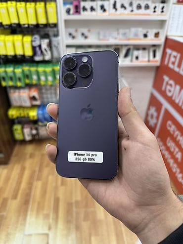 IPhone 14 Pro, 256 GB, Deep Purple, Zəmanət, Simsiz şarj, Face ID
