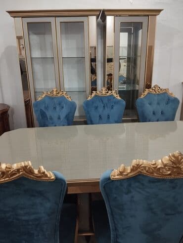 Tavalar: Qonaq otağı üçün, Açılmayan, Dördbucaq masa, 6 stul — 2