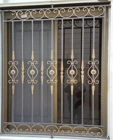 Qapılar və aksessuarlar: Dəmir pəncərə barmaqlıqları – dekorativ kovka dizaynları Məhsul — 4