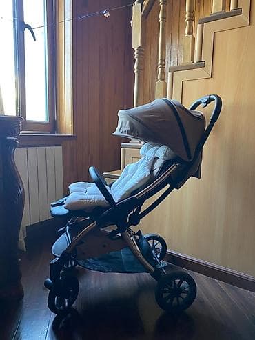 mimi: Uşaq arabası – yüngül və komfortlu gəzinti modeli - Rəng: bej örtük — 4