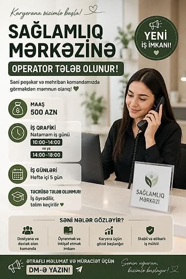 online operator isi: Ofis menecer, katib tələb olunur — 1
