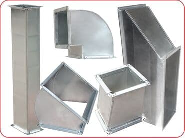 işlənmiş dönər aparatı: Kvadrat formalı hava boruları müxtəlif ölçülərdə və formalarda — 3