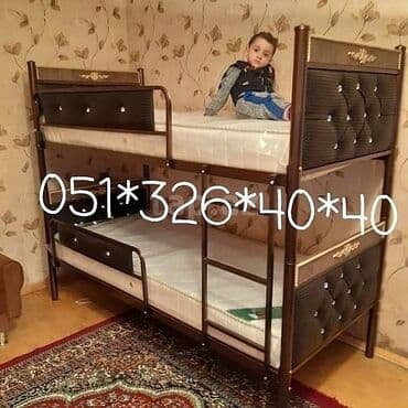 tek çarpayı: Oğlan və qız üçün, Yeni, Çarpayı, Matras ilə, Siyirməsiz — 30