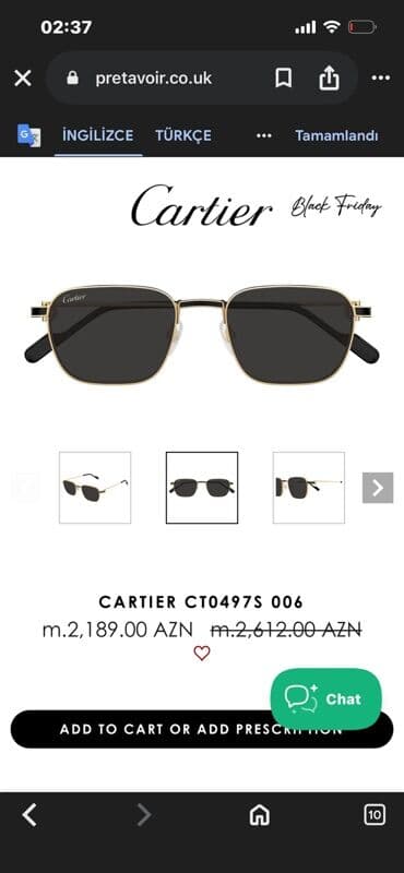 Kabellər: Gün eynəyi, Cartier — 1