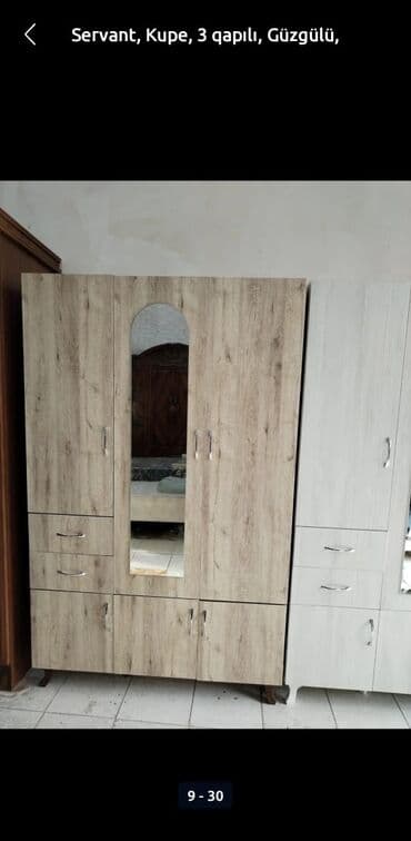 горка для посуды: Новый, Распашной, 3 двери Прямой шкаф, Шкаф-вешалка, Азербайджан — 22