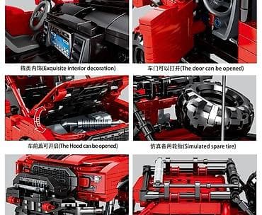 konstruktor maşınlar: Konstruktor Lego maşın MODEL - Jeep Rəngi - Qırmızı Hissə-  989 detal — 5