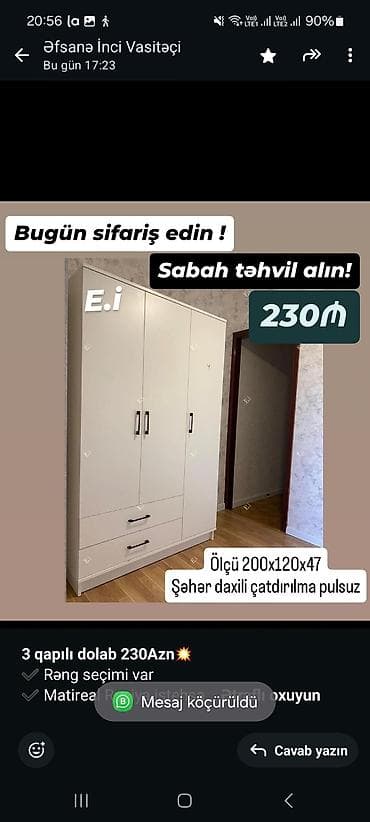 tibbi ref: Düz dolab, Yataq otağı üçün, Quraşdırıla bilən, 3 qapılı — 2