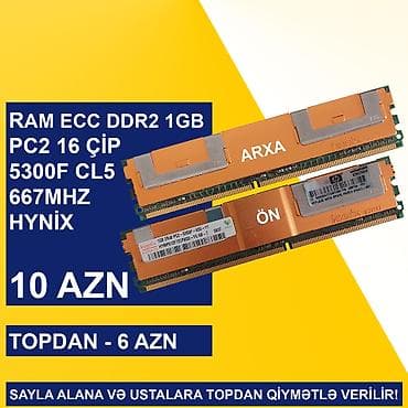 Настольные ПК и рабочие станции: Operativ Yaddaş "ECC DDR2 1GB 667Mhz Hynix" SAYLA ALANA VƏ USTALARA — 1
