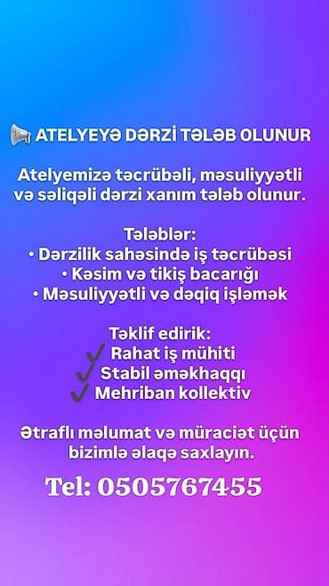 tikis isi: Dərzi tələb olunur, 6/1 — 1