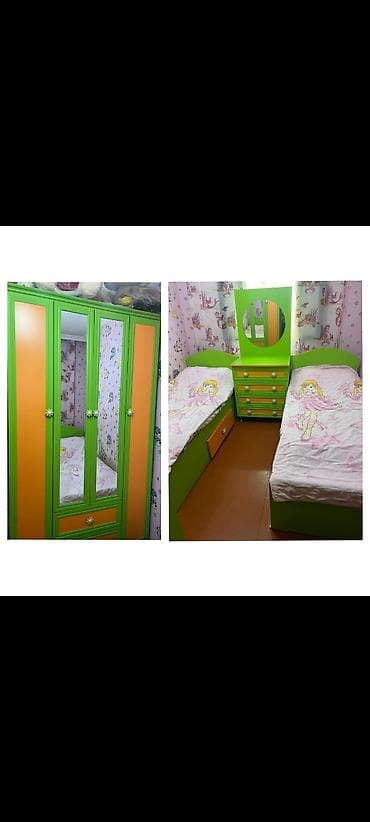 dolab termo: Oğlan və qız üçün, İşlənmiş, 2 təknəfərlik çarpayı, Dolab, Termo — 1