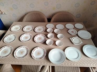 yolka zeri: Nahar dəsti, rəng - Ağ, Farfor, 25 nəfərlik — 2