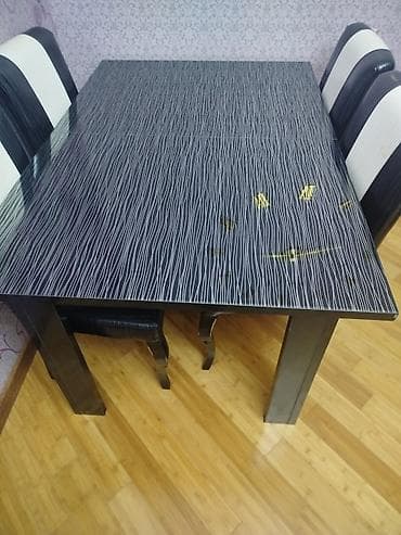 2ci el kravat: Mətbəx üçün, İşlənmiş, Açılan, Dördbucaq masa, 6 stul — 2