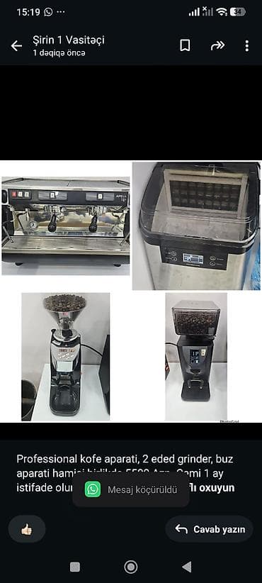 Professional kofe aparati, 2 eded grinder, buz aparati hamisi birlikde — 1