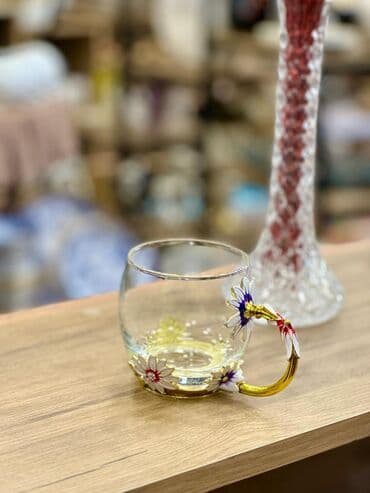 demir qab: Fincanlar, rəng - Qızılı, Şüşə, 1 əd, 250 ml, Türkiyə — 4