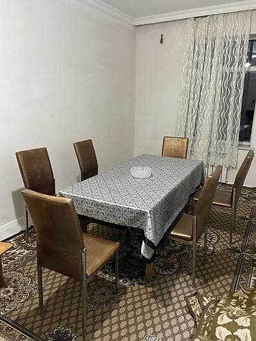 Yemək otağı üçün masa və stul dəsti - Dəst: düzbucaqlı yemək masası + at lalafo.az Yemək otağı üçün masa və stul dəsti - Dəst: düzbucaqlı yemək masası +