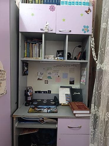 qapi icliyi: Düz masa, Stulsuz, Polkalı, Siyirməli, MDF — 1